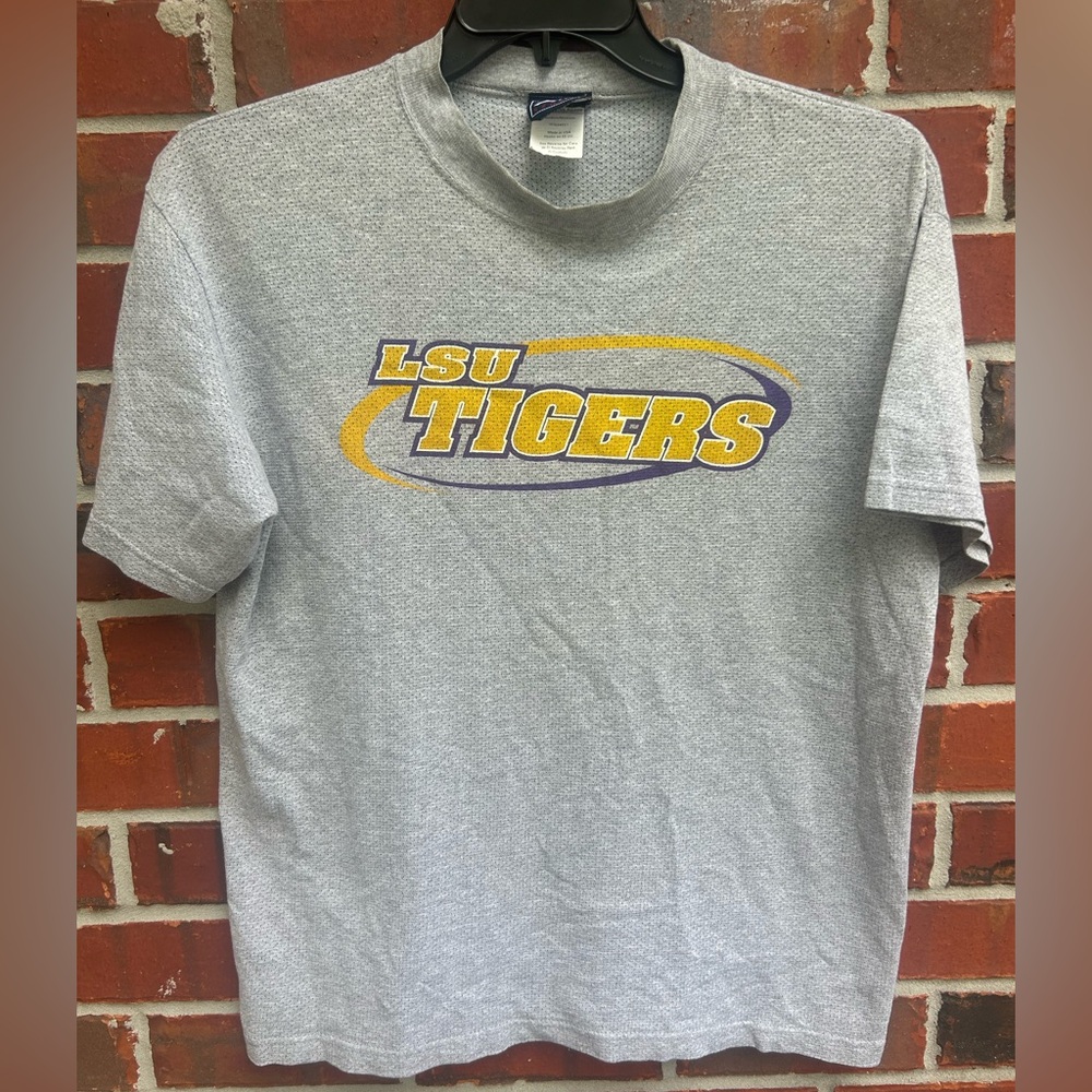 AS Sports LSU Tigers Men's Medium Short Sleeve Gray Shirt Louisiana State USA